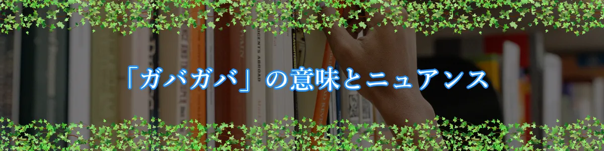 「ガバガバ」の意味とニュアンス