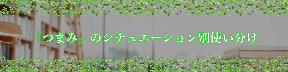 「つまみ」のシチュエーション別使い分け